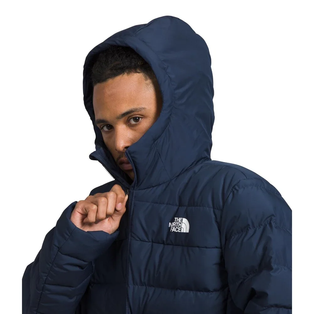 The North Face Aconcagua 3 Puffer Jacket Mens Large Navy Hooded Full Zip GBO3019